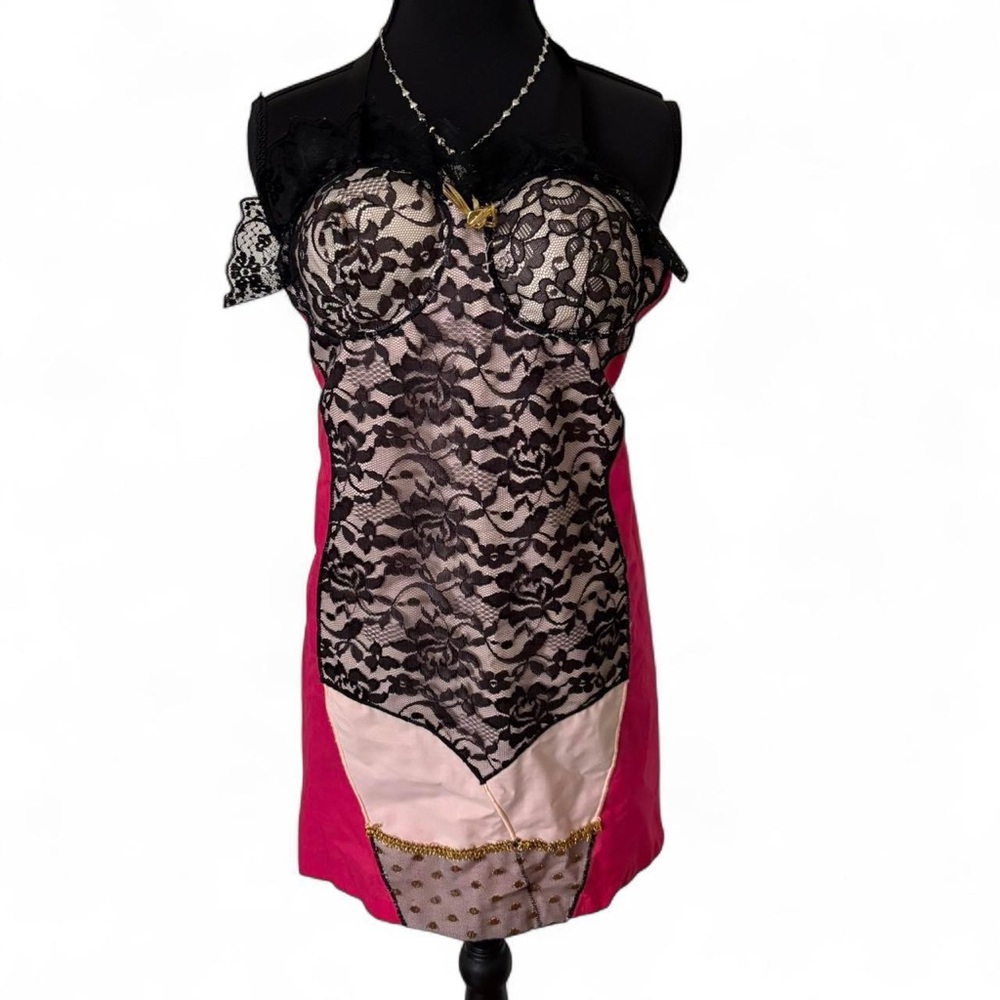 vintage 80s bustier lingerie illusion apron